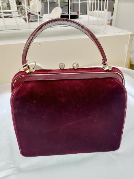 BORSETTA VINTAGE VELLUTO BORDEAUX