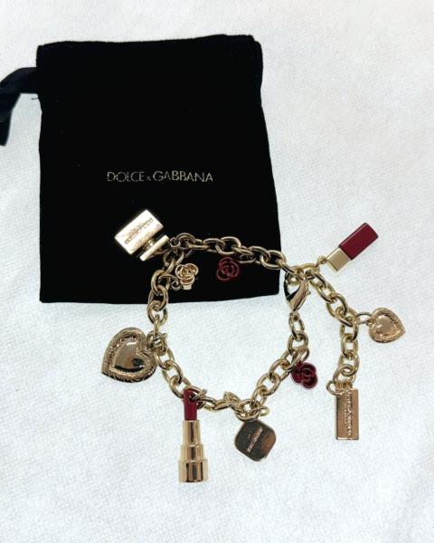 BRACCIALE DOLCE&GABBANA DORATO CHARM ROSSETTO PROFUMI