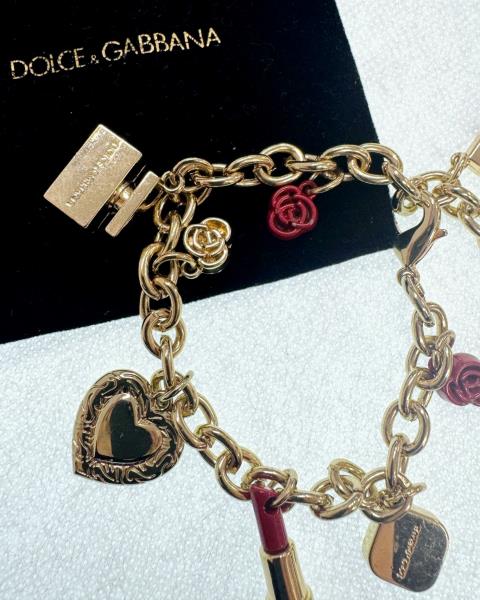 BRACCIALE DOLCE&GABBANA DORATO CHARM ROSSETTO PROFUMI