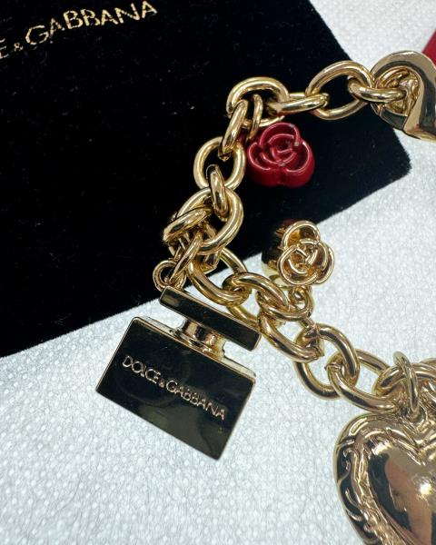 BRACCIALE DOLCE&GABBANA DORATO CHARM ROSSETTO PROFUMI