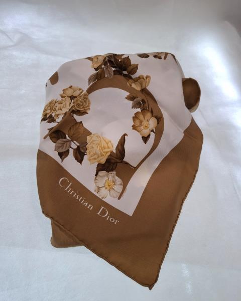 FOULARD CHRISTIAN DIOR 90X90 SETA MARRONE