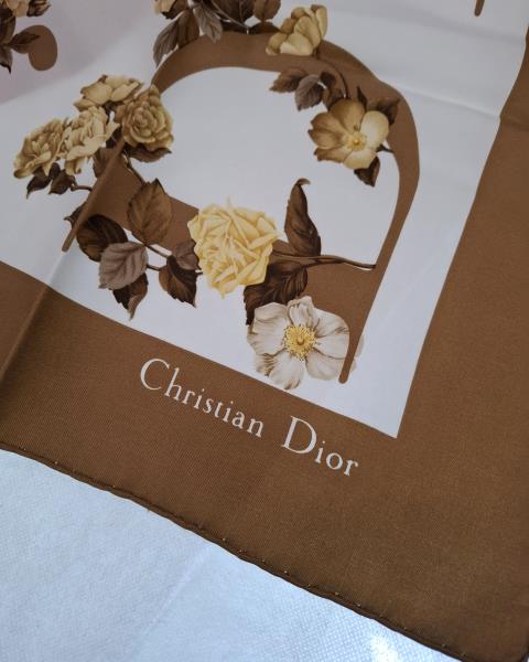 FOULARD CHRISTIAN DIOR 90X90 SETA MARRONE