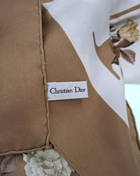 FOULARD CHRISTIAN DIOR 90X90 SETA MARRONE