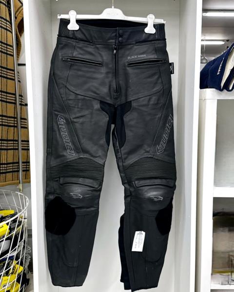 GIACCA+PANTA MOTO GIUDICI PELLE NERA TG 50/52