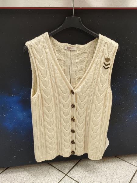 GILET VDP BEIGE BOTTONI DORATI TG 44