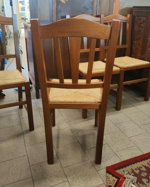 SET 4 SEDIE LEGNO IMPAGLIATE